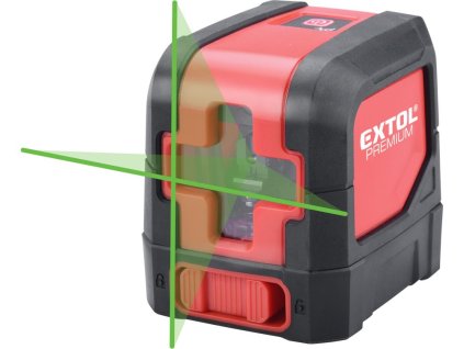 Laser zelený liniový 1H1V křížový samonivelační EXTOL PREMIUM