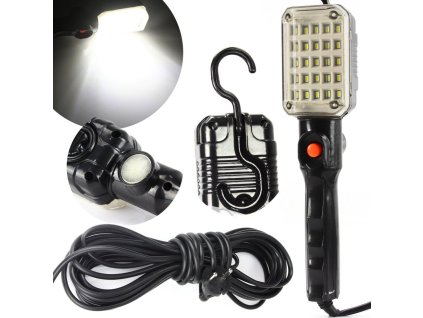 Pracovní svítilna 25 LED, 230V s magnetem a hákem MAR-POL