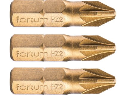 Hrot křížový, sada 3ks, PZ 2x25mm,titan. úprava, S2