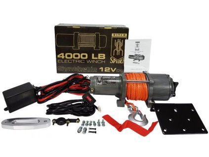 Elektrický lanový naviják 12V 1814Kg 4000lbs syntetické lano SPIDER WINCH