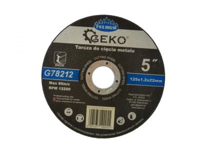 Kotouč řezný na ocel, 125x1.2x22mm GEKO PREMIUM