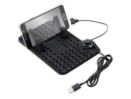 Držák telefonu s podložkou a kabelem micro USB COMPASS