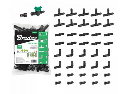 Sada 42ks příslušenství pro zavlažovací hadice 16mm BRADAS