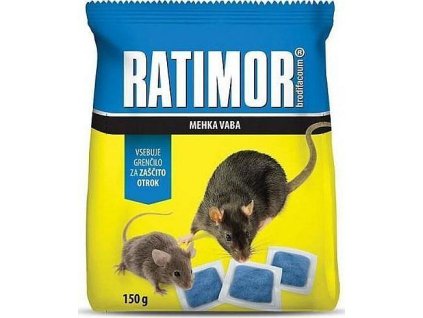 Nástraha na myši Ratimor brodifacoum čerstvá návnada 150g, sáček