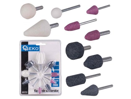 Brusné nástavce na přímou brusku 3mm/6mm 10ks GEKO