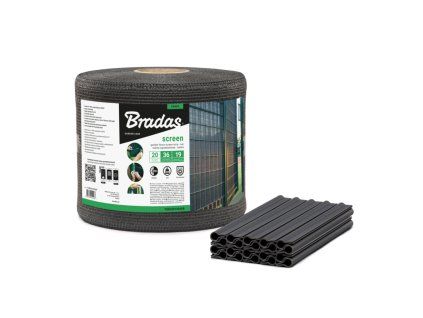 Plotová, balkónová tkanina 19 cm x 36 m šedá BRADAS