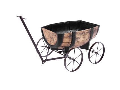 Květináč Woodeff whiskey barel wagon, 41,5x29x19cm