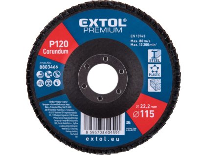 Kotouč lamelový šikmý korundový, 115mm, P120 EXTOL PREMIUM