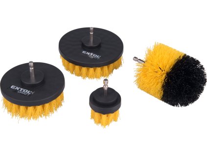 Sada čistících kartáčů na vrtačku 4 ks, stopka 1/4" x 25 mm - EXTOL CRAFT