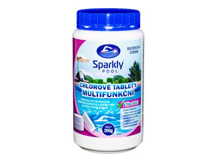 Chlorové tablety do bazénu 6v1 200 g, multifunkční, 1 kg - SPARKLY POOL