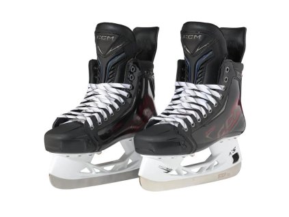 Brusle CCM Jetspeed FT8 Intermedium (Barva Černá/červená, Velikost bruslí 5,5, Šířka bruslí Tapered)