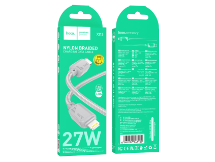 Beneficio PD nabíjecí datový kabel 1m Lightning USB ŠEDÝ (310ks/krt)