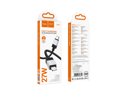 Honorific PD nabíjecí datový kabel 1m Lightning USB ČERNÝ (310ks/krt)