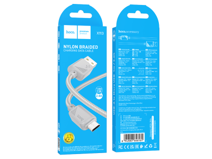Beneficio nabíjecí datový kabel 1m Micro USB ŠEDÝ (310ks/krt)