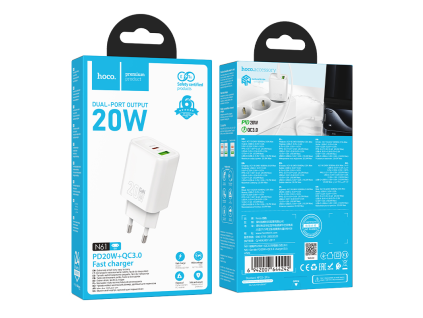 Gentle PD20W dual port adaptér BÍLÝ (120ks/krt)