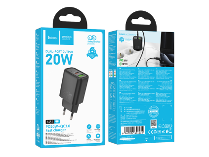 Gentle PD20W dual port adaptér ČERNÝ (120ks/krt)