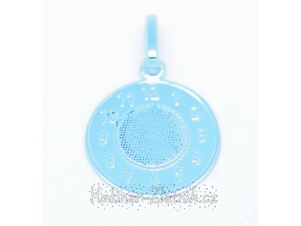 zlatý přívěšek křtící hodiny z bílého zlata