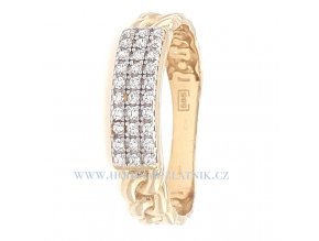 dámský prsten ze žlutého zlata se zirkony OLI21010015210485