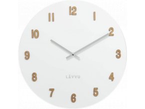 LAVVU Velké bílé dřevěné hodiny WHITE ⌀50cm