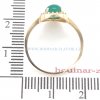 dámský prsten ze žlutého zlata se zirkony a zelený chryzopras OLI21010015210485