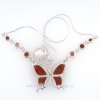 Náhrdelník ve tvaru motýla ve stříbře s Jantarem MKST8042022157400