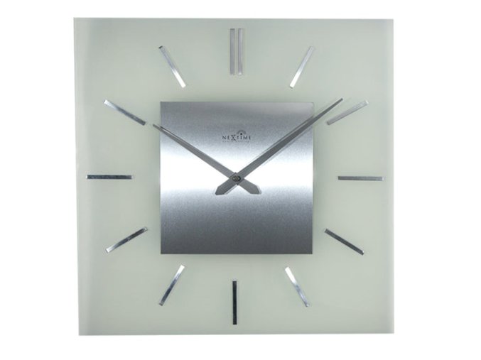 NEXTIME - "Stripe Square Radio Controlled" Nástěnné hodiny rádiem řízené