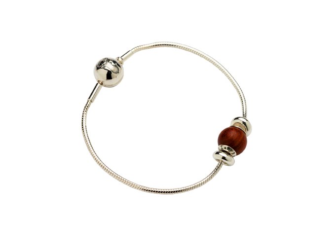 WAIDZEIT Silberarmband mit rotem Sandelholz Starterset 1
