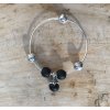 WAIDZEIT Silberarmband mit Holz & Silberperlen Set 5 Ebenholz 1
