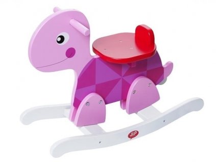 Rocking Turtle wood pink shield,for 18 months & up