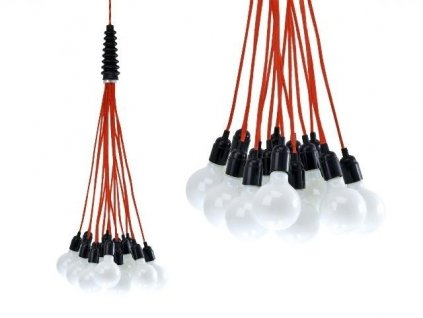 Pendant lamp Bundle Light red,Design L. Cuppen