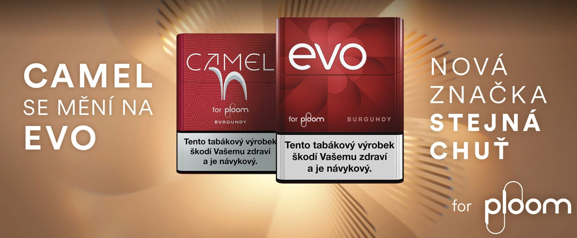 Náplně pro Ploom mění značku: CAMEL FOR PLOOM nově jako EVO