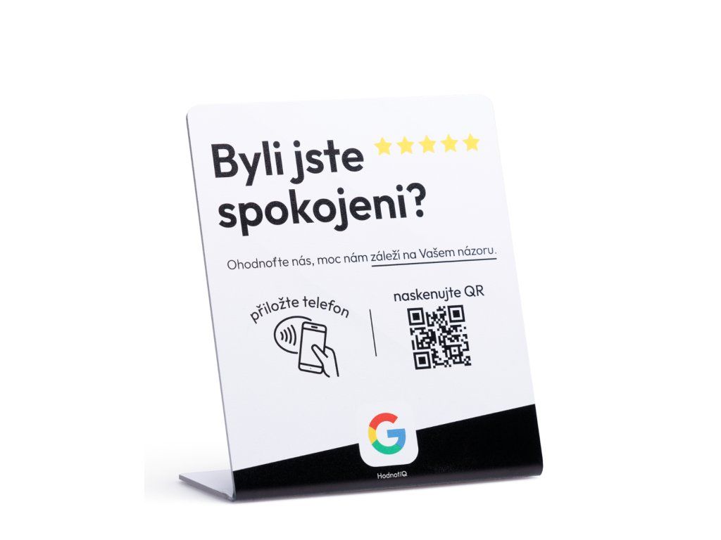 NFC & QR stojánek - recenze Google