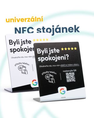 ⭐️ Víc recenzí. 💳 Chytré NFC vizitky. 📲 Stojánky a karty pro okamžitou akci. 📶 A nakonec i WiFi bez složitého hesla. NFC...