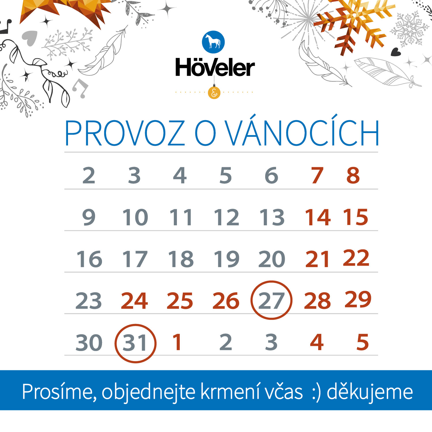 Provoz ke konci roku