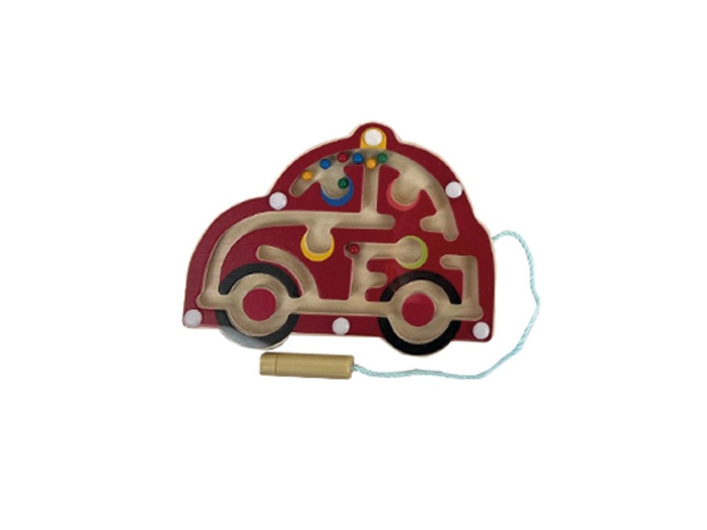 BJ911 AUTO %20D%C5%99ev%C4%9Bn%C3%BD%20magnetick%C3%BD%20labyrint%20%C4%8Cerven%C3%A9%20auto