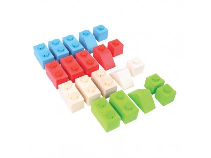 Bigjigs Baby Dřevěné Spojkostky Primary set