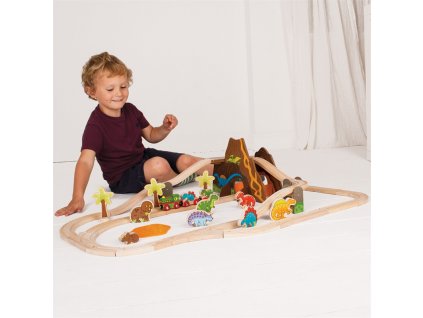 Bigjigs Rail Dřevěná vláčkodráha dinosauři