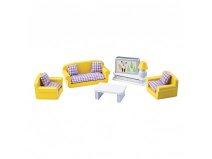 Tidlo Dřevěný nábytek obývací pokoj žlutý