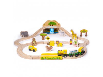 Bigjigs Rail Dřevěná vláčkodráha Safari