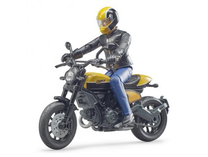 Bruder 63053 BWORLD Motocykl Scrambler Ducati Cafe Racer s jezdcem