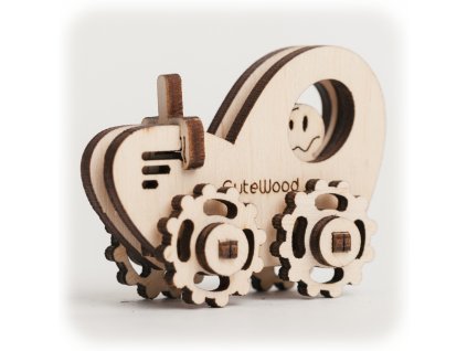 CuteWood Dřevěné 3D puzzle Traktor