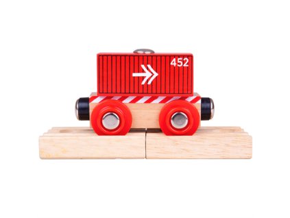 Bigjigs Rail Vagón červený kontejner