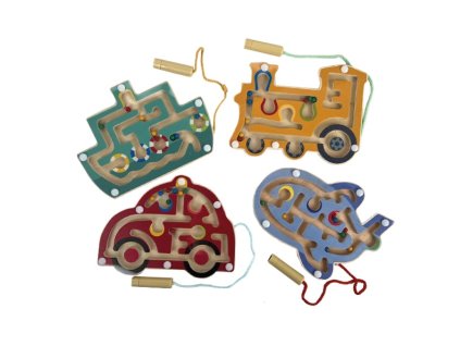 BJ911 1%20Sada%204ks D%C5%99ev%C4%9Bn%C3%BD%20magnetick%C3%BD%20labyrint