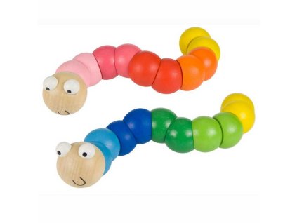 Bigjigs Toys dřevěné hračky - Barevný červík modrá