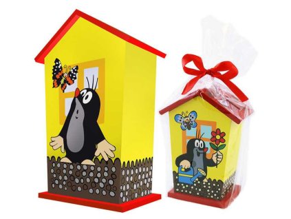 Dřevěná pokladnička Krtek