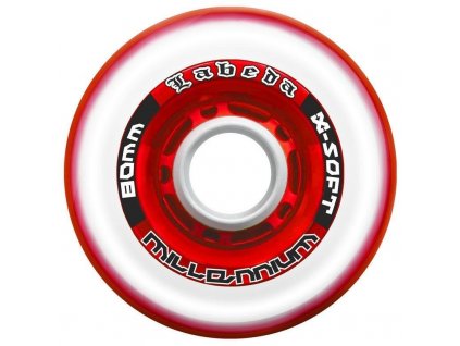 Kolečko LABEDA Gripper Millennium X-Soft 74A Roller Hockey Wheel - Clear/Red