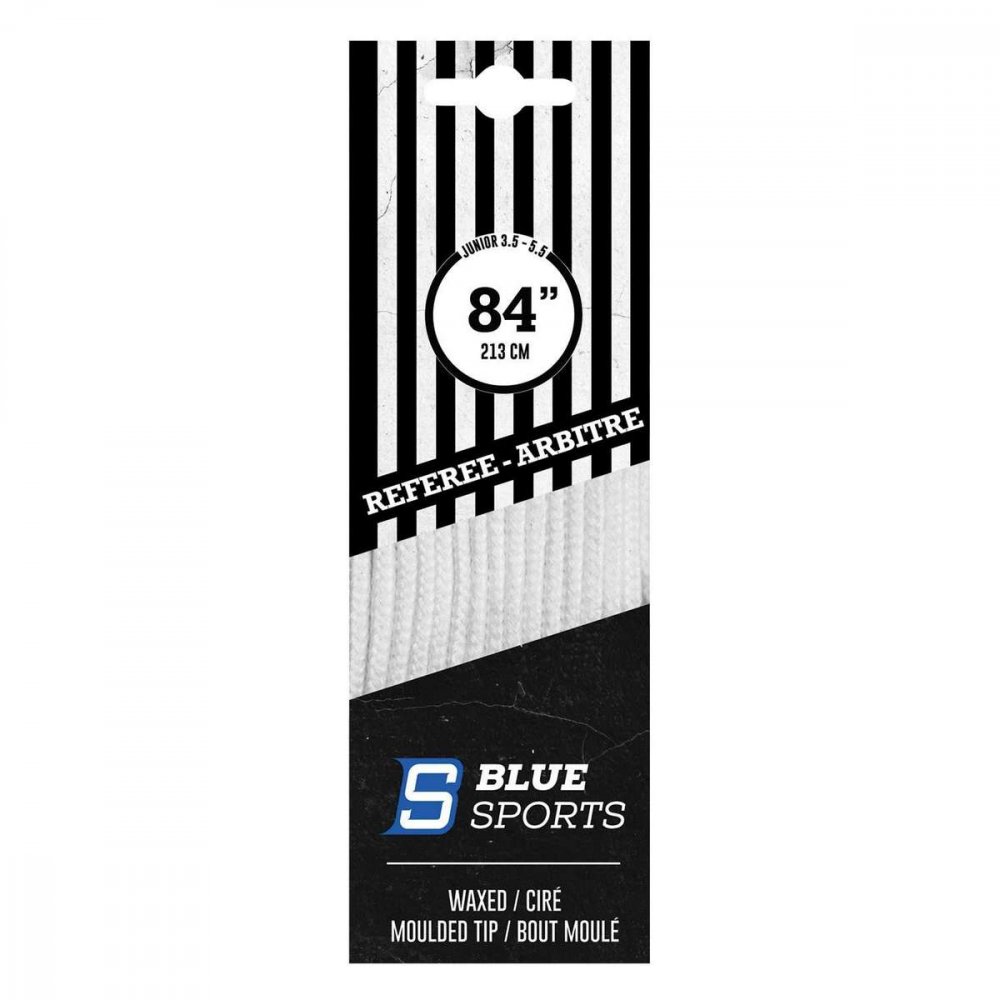 BLUE-SPORTS Hokejové šnúrky Blue Sports REFEREE Pro voskované Farba: biela, Dĺžka: 243 cm / 96"