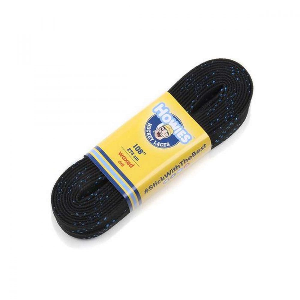 Hokejové šnúrky Howies voskované čierne Farba: čierna, Dĺžka: 243 cm / 96", Šnúrky: voskované