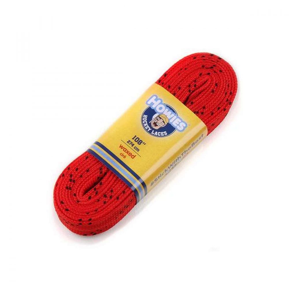 Hokejové šnúrky Howies voskované červené Farba: červená, Dĺžka: 243 cm / 96", Šnúrky: voskované