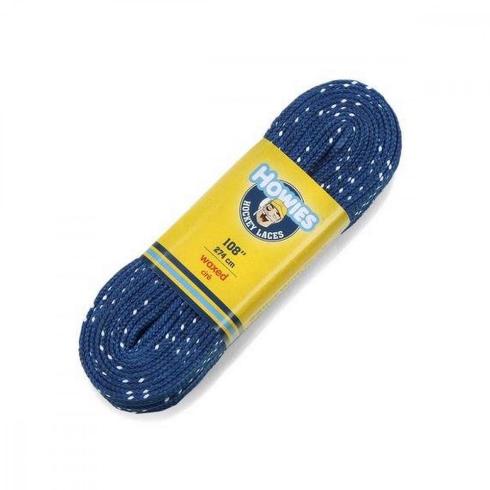 Hokejové šnúrky Howies voskované modré Farba: tmavá modrá, Dĺžka: 243 cm / 96", Šnúrky: voskované